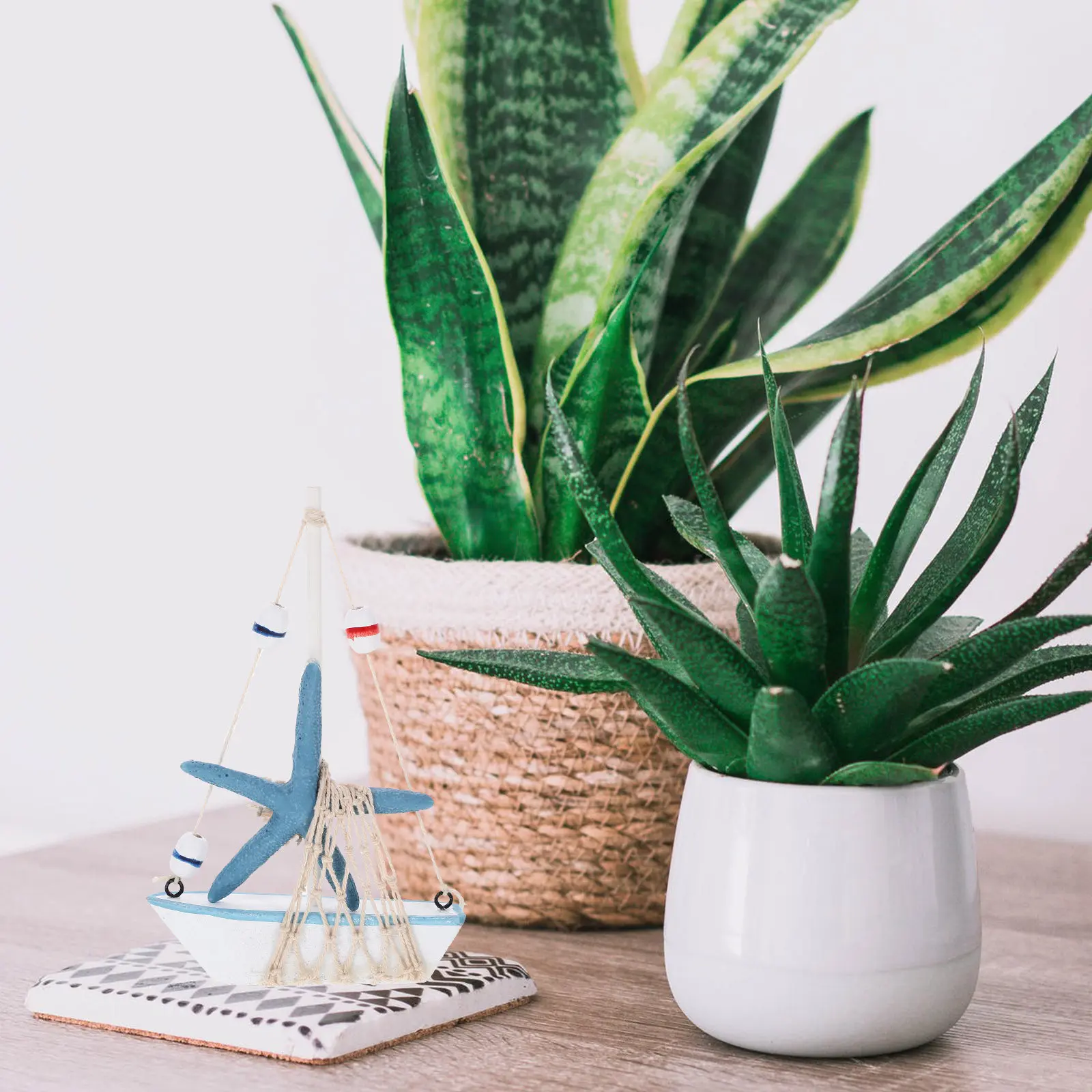 

Mini Wooden Sailboat Nautical Decor Small Size Lightweight Sailing Boat Decoration for Home Office Tabletop Interior Home Decor