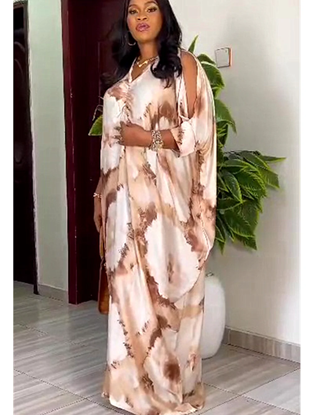 African Dresses for Women Dashiki Ankara Outfits Gown Abayas Robe Muslim Kaftan Chiffon Print Maxi Long Dress 2024 Summer New