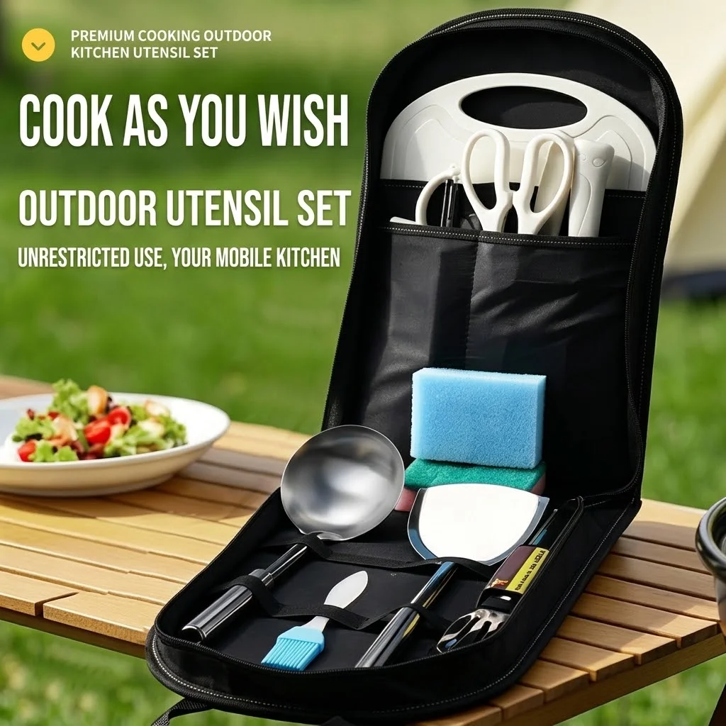 Camping Cooking Utensils Storage - Juego de utensilios de cocina de