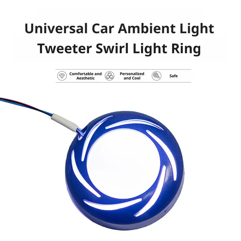Car Atmosphere Light High Speaker Light Ring, Mid Speaker Light Ring,Smooth Glow, Ambient Lighting, Auto Interior Decoration