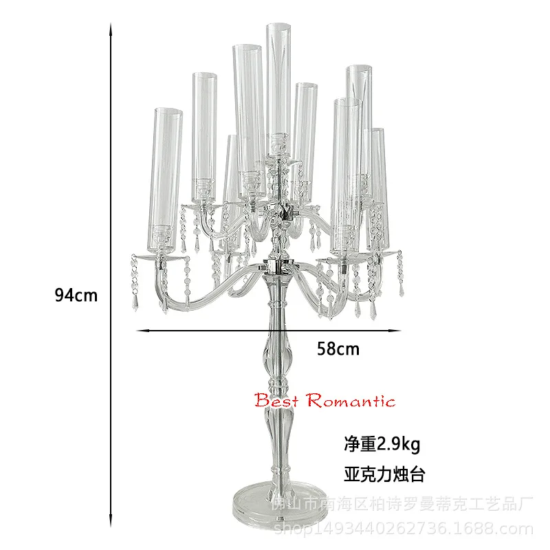 2025 new wedding props transparent acrylic candlestick wedding hotel banquet hall party candlestick table decoration