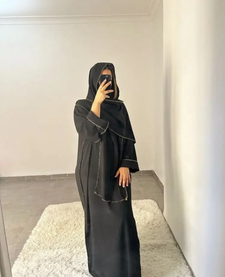 

Женское праздничное платье-абайя для Рамадана и Ид, мусульманское, с шарфом, цельное, в арабском стиле, длинное, из Дубая, роскошный кафтан, исламская абайя, марокканская джалабия