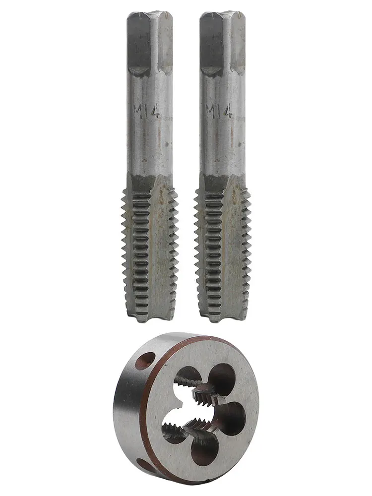 صنبور مستدق متري 14 مم × 2 مع خيط اليد اليمنى لأداة M14 x 2 مم الملعب HSS بطول 78 مم حزمة من 2 صنابير لقطع الخيوط #4