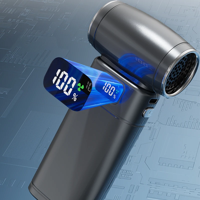 Soplador de aire de 800000RPM, Motor sin escobillas, ventilador Turbo Jet de alta velocidad con LED, potente soplador de polvo recargable por USB para coche/teclado