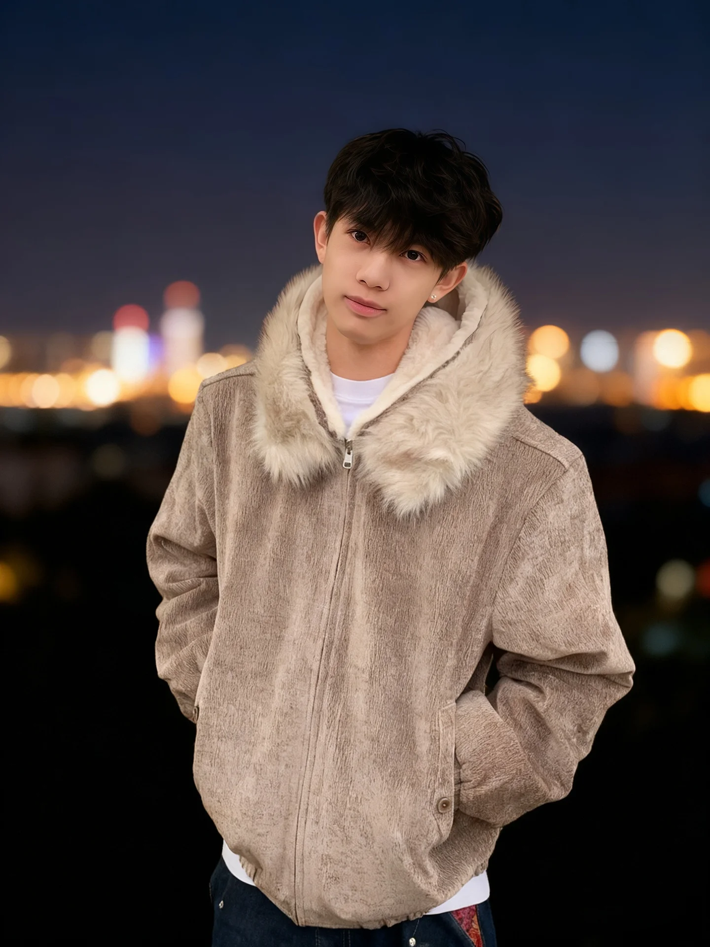 

Мужское хлопковое зимнее пальто Jaet ort Thiened, бархатное пальто с застежкой-молнией, повседневное теплое молодежное хлопковое пальто...