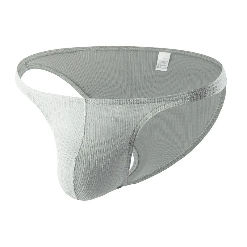 

Ribbed Bulge Bries for Men Sexy Low-Rise U Convex Pouch Underwear Sweat-Absorbent Solid Color Comfortable Daily Sports Underpant