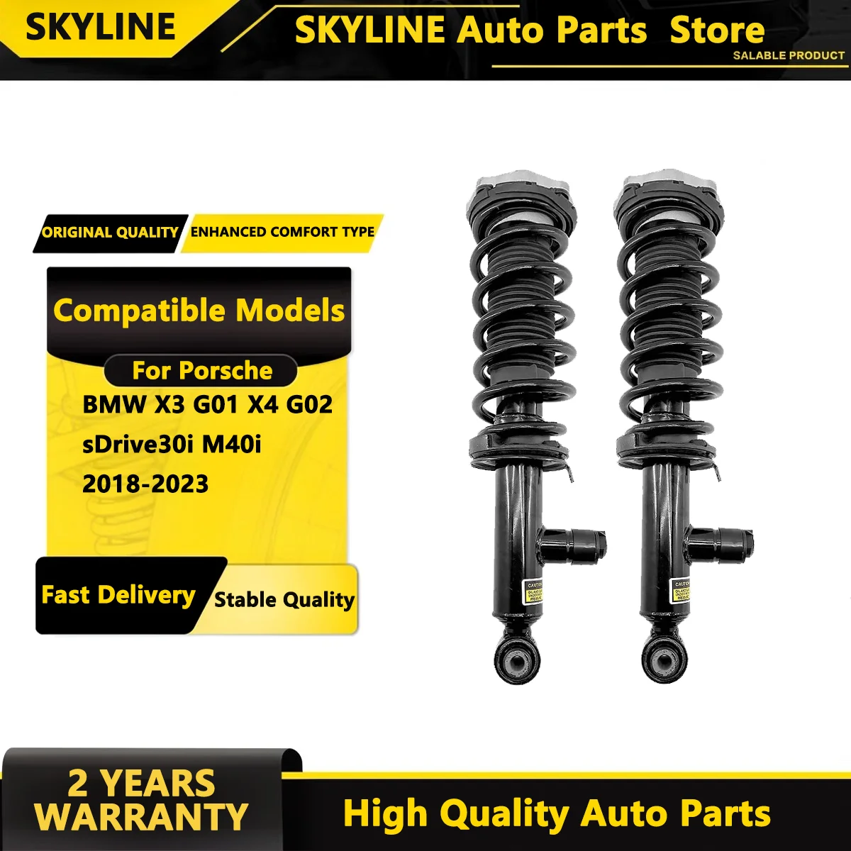 SKYLINE 2X Rear Shock Strut Assys VDC For BMW X3 G01 X4 G02 sDrive30i M40i 2018-2023