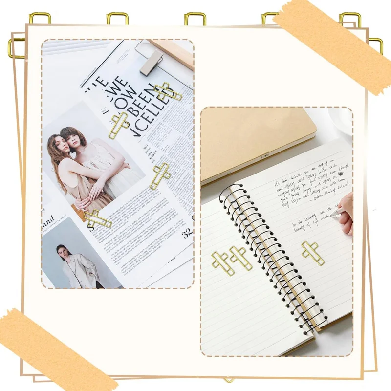20/50 PCS Gold Cross Bible Paper Clips - Versatile Bible Study Supplies, Also Great as Journaling Paper Clips and Bookmarks