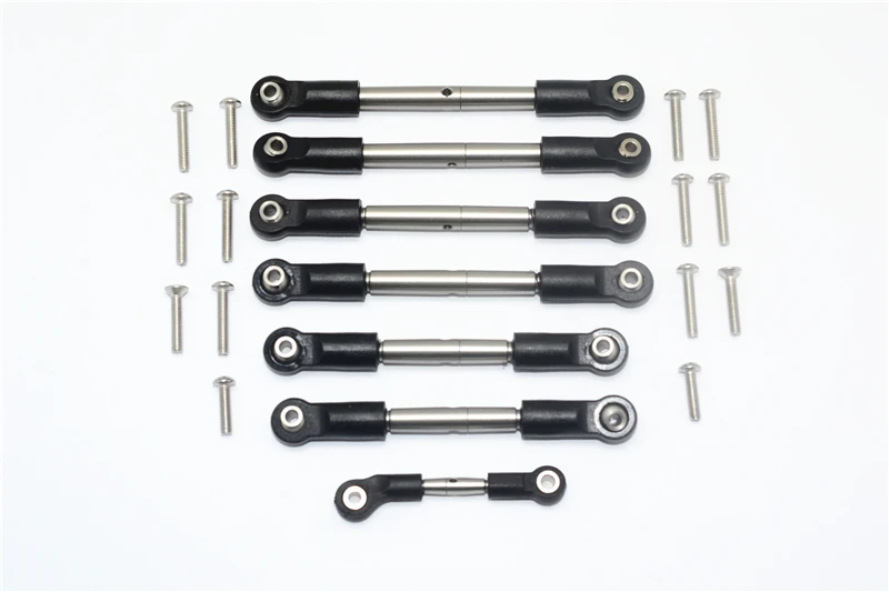GPM Stainless Steel Thickened Tie Rods For TRAXXAS 1/10 Rustler 4X4 VXL / Slash 4X4 LOW-CG / F-150 SVT Raptor