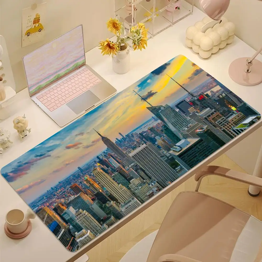 

city town Mouse Pad Tablet mouse Pad Laptop xl desktop mouse pad, cute HD Rainbow Gaming keyboard pad, csgo Player, 90x40