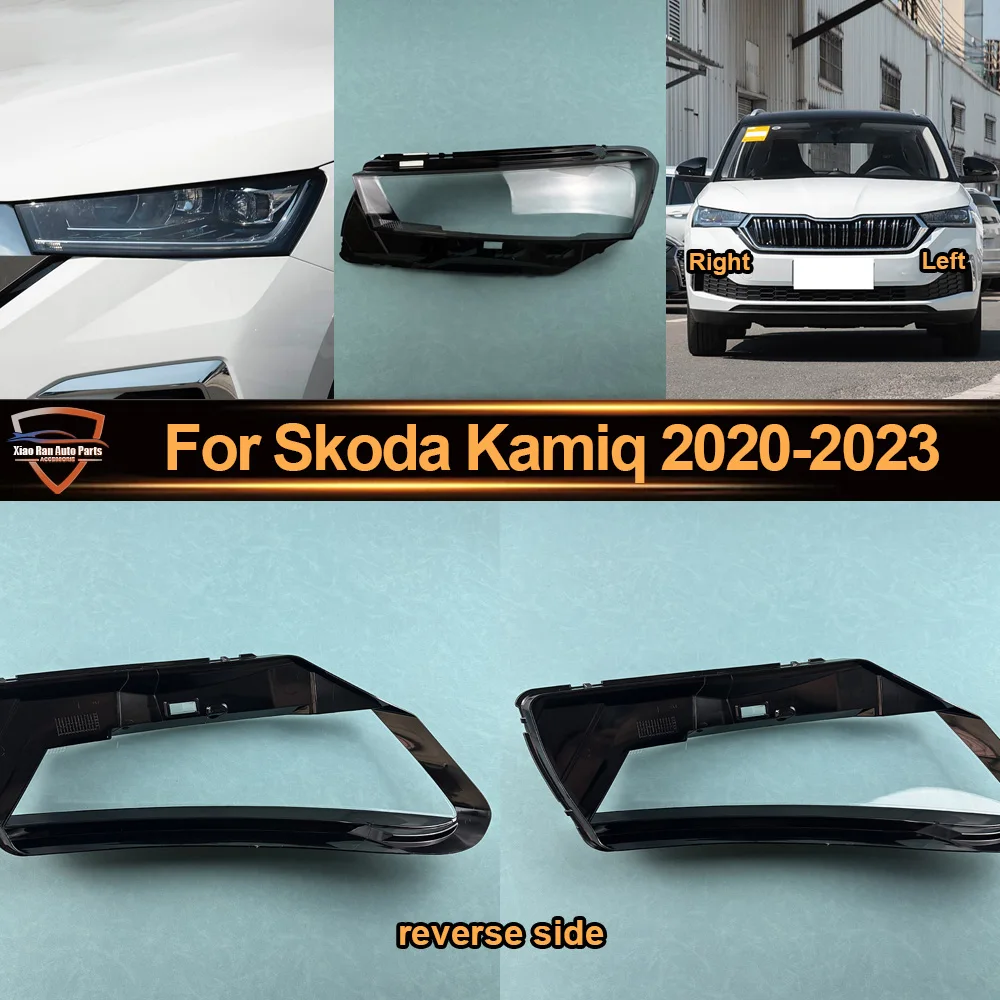 

For Skoda 2020 2021--2023 Kamiq Headlight Cover Transparent Headlamp Lamp Shell Lens Replace Original Lampshade Plexiglass