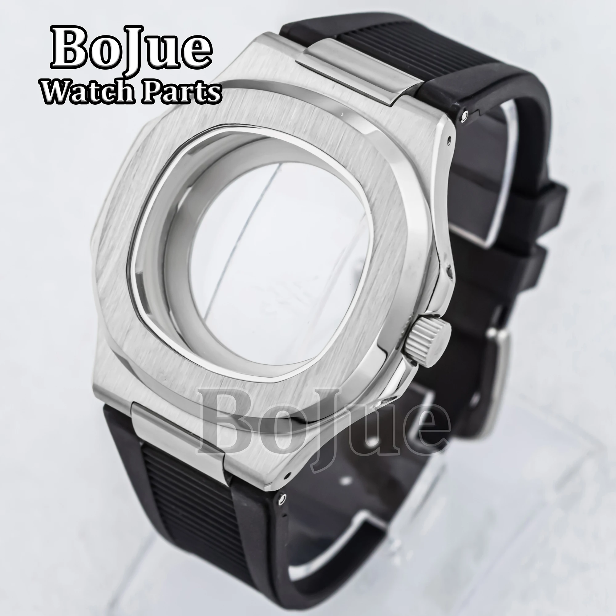 41mm Watch Case Stainless Steel Silicone Rubber Strap Bracelet Parts Modified Nautilus For Seiko Nh35 Nh36 Nh38 Movement Dial