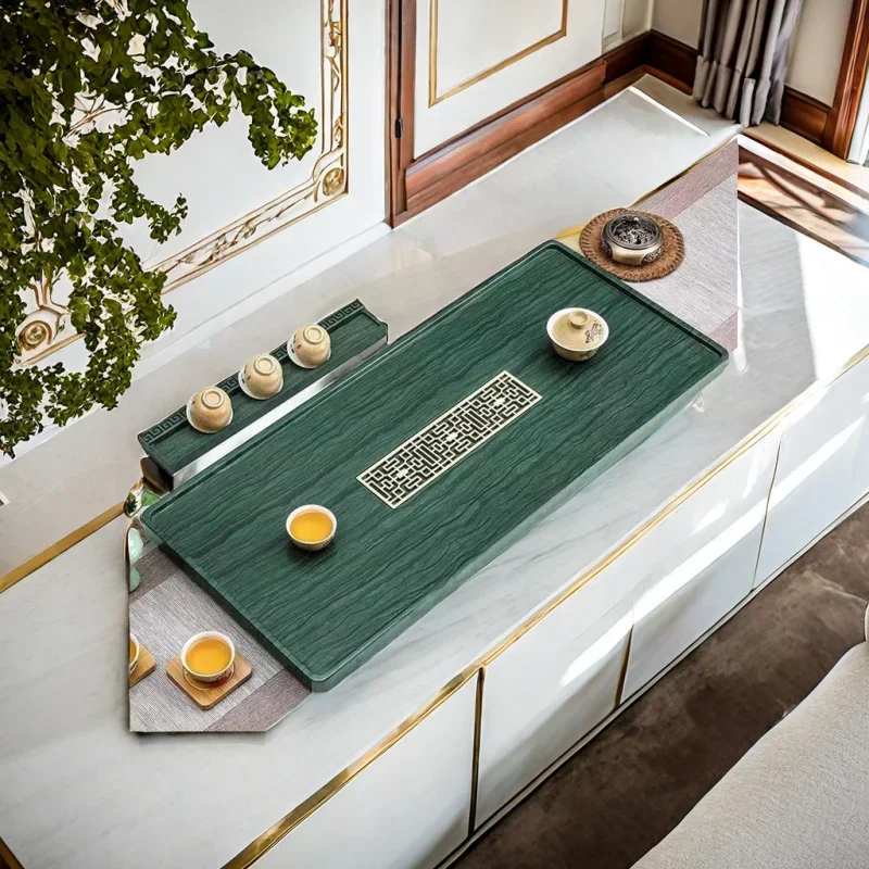 a*-Coasters Hospitality Tea Tray Green Ceremony Coffeeware Serving Kitchen Tea Tray Fruit Rectangle Bandejas Home Decorationgs/.
