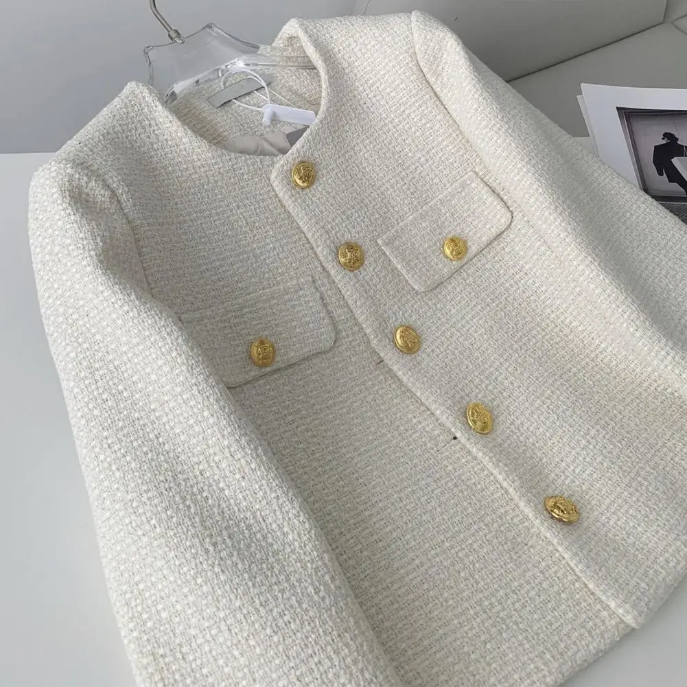 Short Style Jacket Women Knitted Jacket Women’s Fall Spring Coat Single-breasted Long Sleeve Cardigan Loose Ol for Commuting