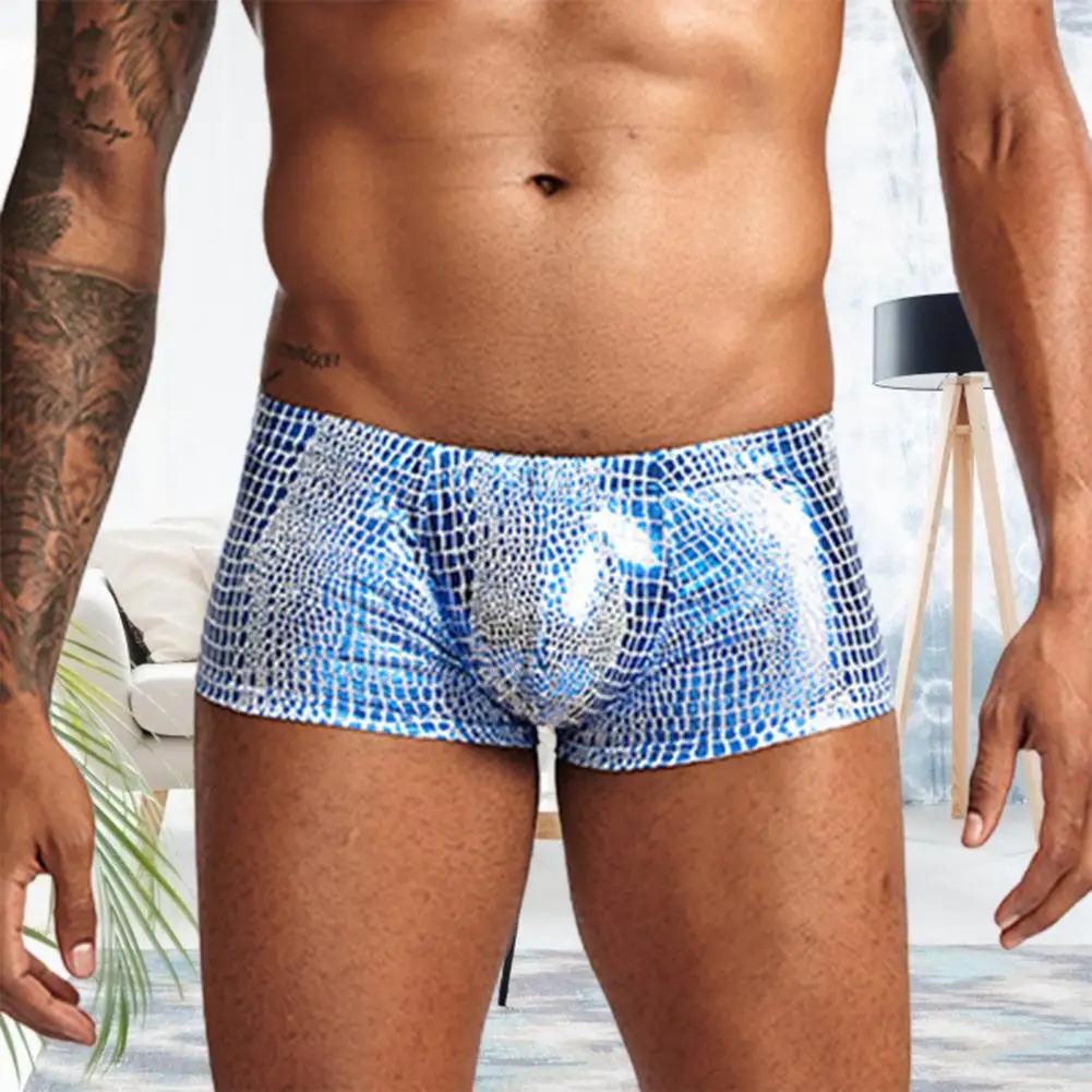 Mens Snake Leather Underwear Pouch Boxer Shorts Cosplay Clubwear Underground Parties Dark Aesthetics Ropa Interior De Cuero