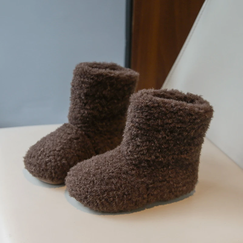 أطفال أحذية لفتاة الكورية نمط الفتيات أحذية الثلوج 2025 شتاء جديد عصري صوف الضأن الأحذية الدافئة رقيق الفتيات الأحذية في الهواء الطلق #2
