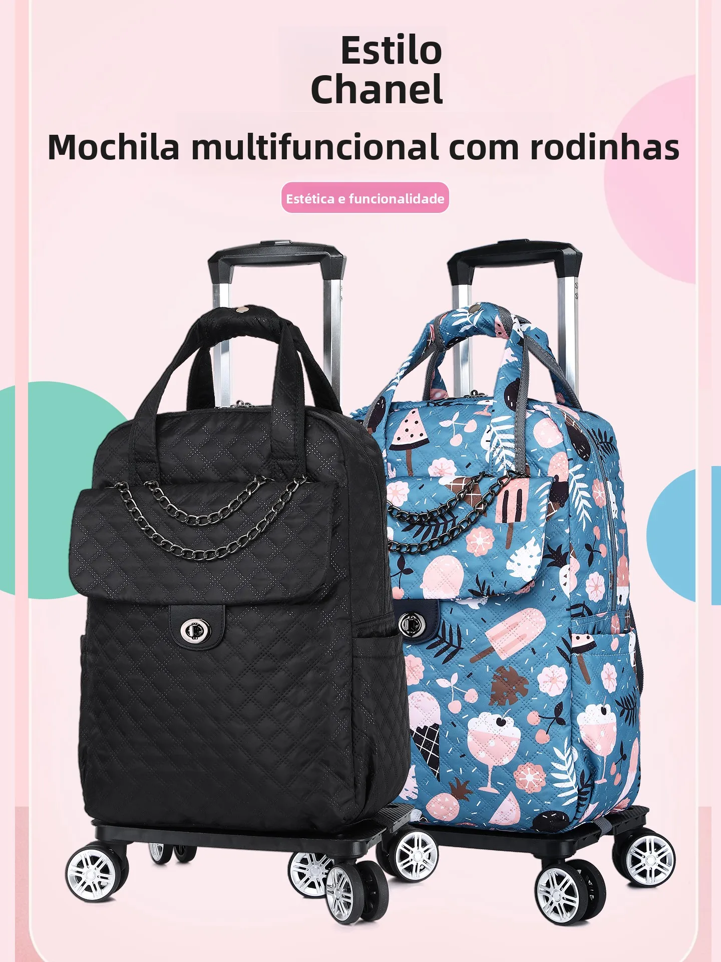 大容量トラベルバッグ、ハンドヘルド荷物、ファッショナブルなバックパックスタイル、プルロッド付き、折りたたみ式、ポリエステル素材、若者向け旅行用