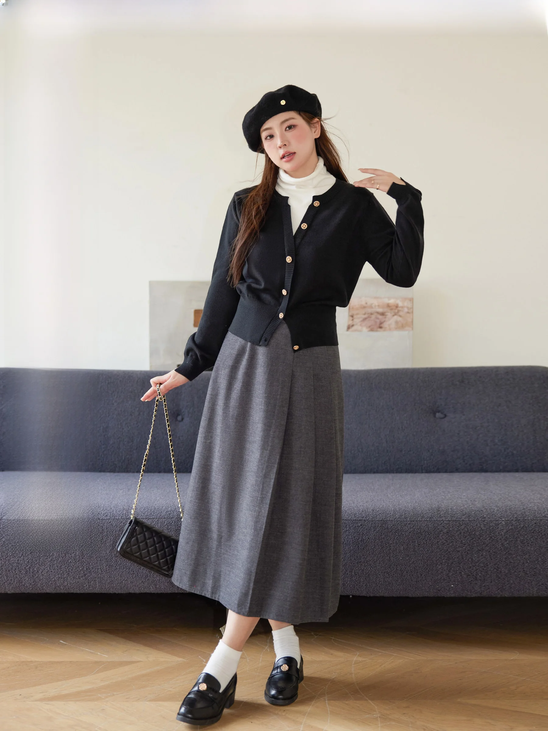 

Теплый вязаный свитер Juxiu Studio из тонкой шерсти с высоким воротником, в стиле пэчворк, больших размеров, женский, модный, к юбке, осень 2023