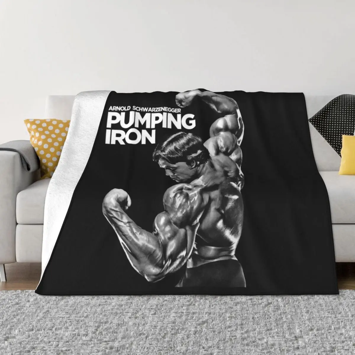 

Arnold Schwarzenegger Classic Pumping Iron Throw Blanket Thin bed plaid Blankets