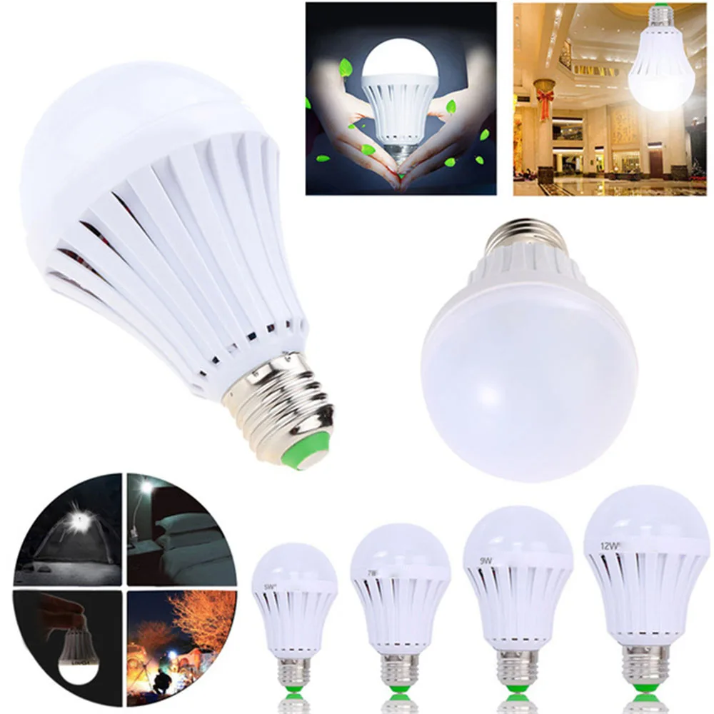 屋外照明用スマートLED電球、e27、5w-15w、非常灯、充電式バッテリー、bombilas