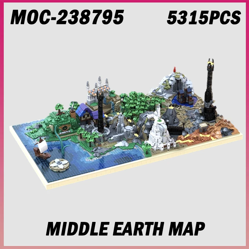 

5315PCS MOC-238795 Middle Earth Map Movie Scene Street View Series Model Building Blocks Bricks Bricks Toys Adult Christmas Gift
