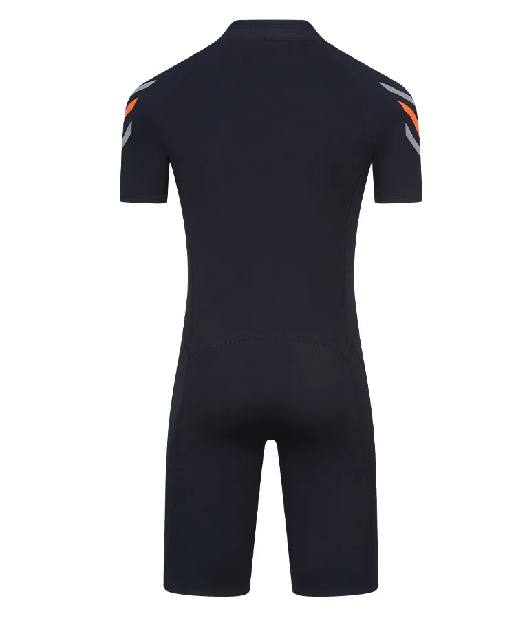 2mm Neoprene Shorty Mens Wetsuit UV-proof Front Zip Lycra Shorty Sleeves Diving Suit for Surf Snorkeling