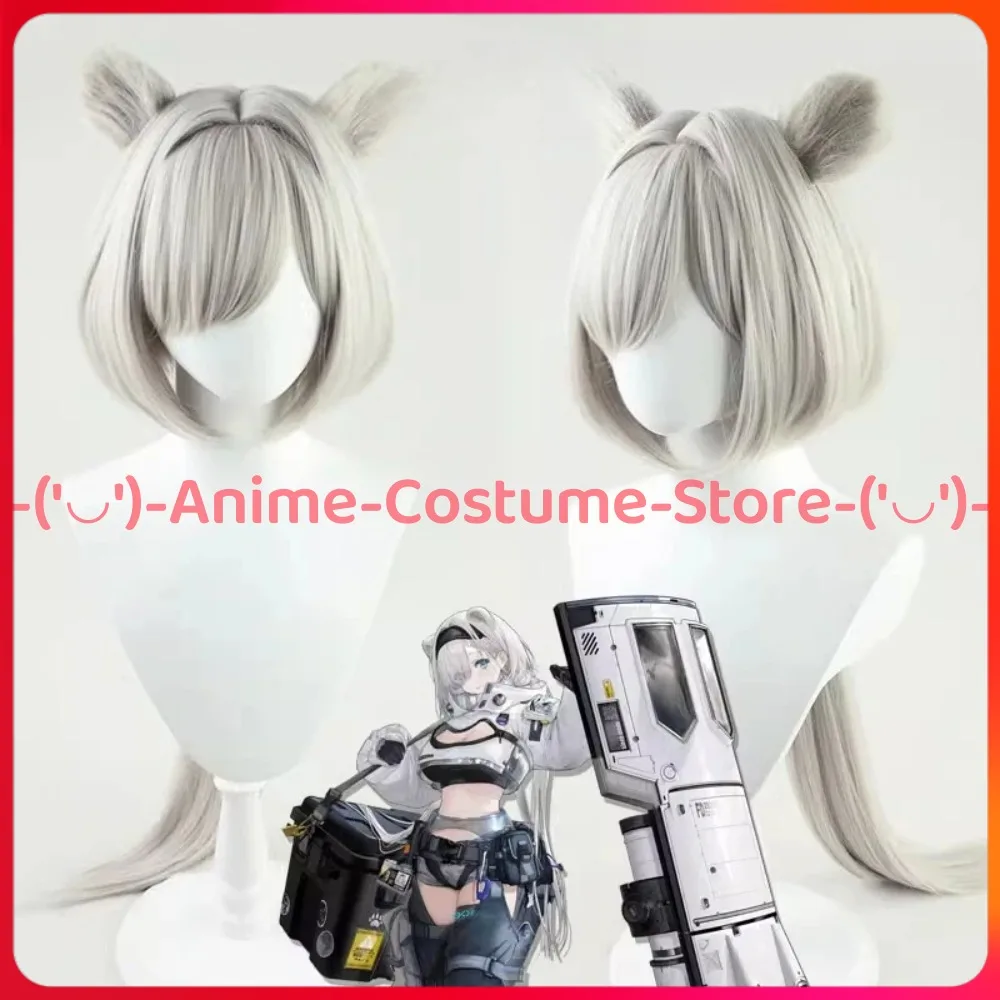 

Arknights Aurora Cosplay Wig Polar Bear Ears Game Character Halloween Carnival Party Costume Wigs Heat Resistant Synthetic Hair