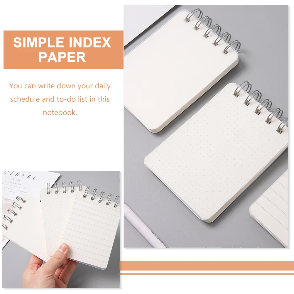 

4pcs Coil Index Cards Notebook Tearable Lightweight Portable for Daily Schedule Notes Student Flash Cards