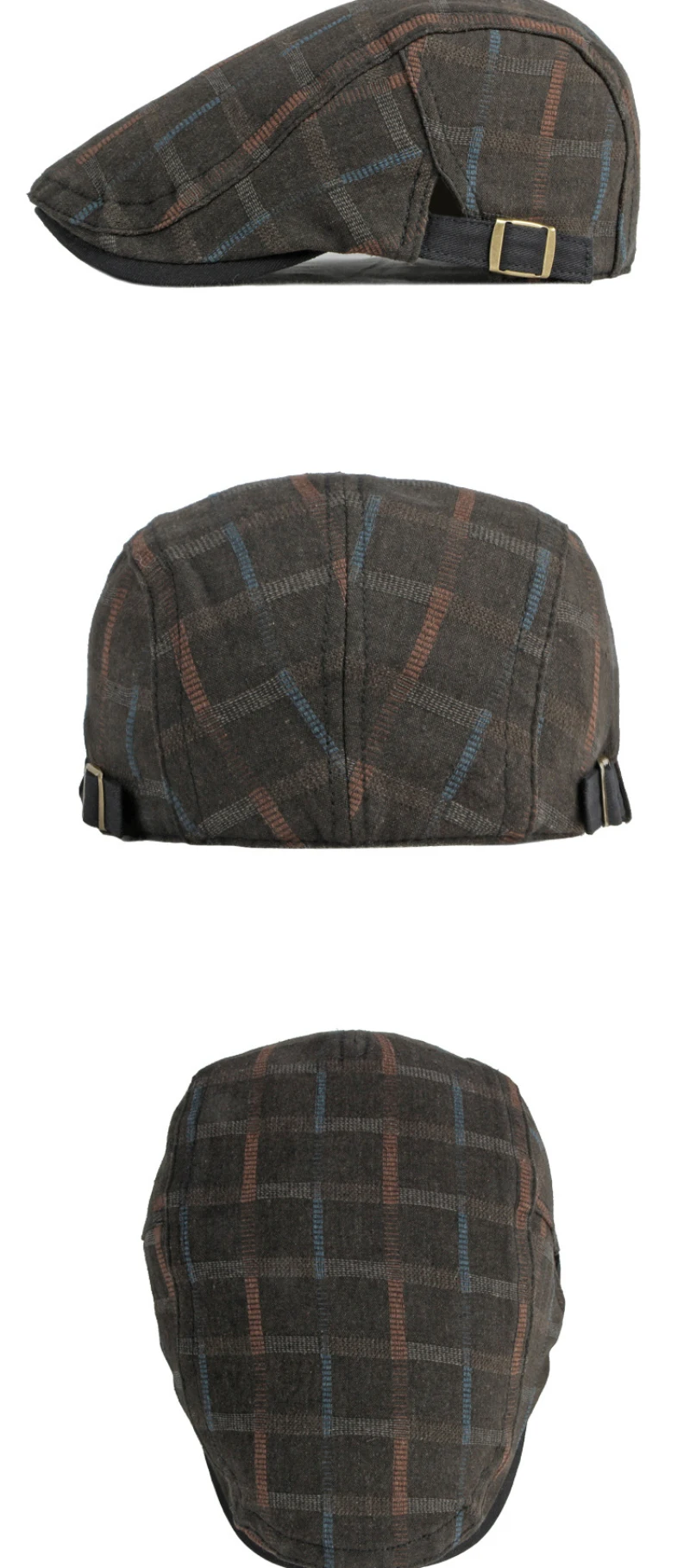 HT4063 Berets Männer Frauen Kappe Frühling Sommer Hut Männlich Weiblich Baskenmütze Kappe Einstellen Plaid Künstler Maler Baskenmütze Hut Flache Kappen – Detail 8