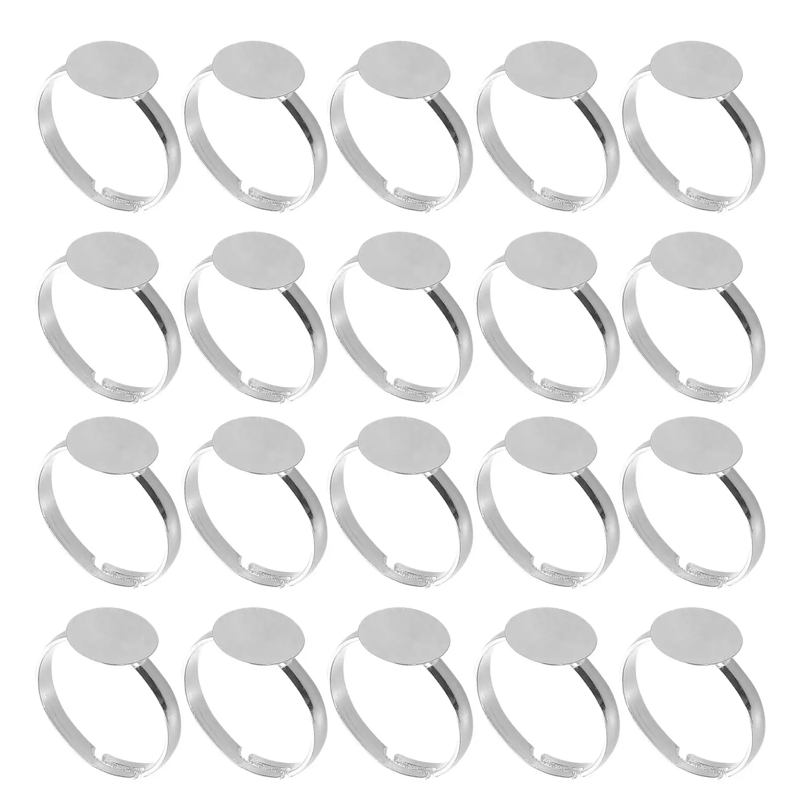 20 Pcs Adjustable Ring Drag Blank Findings Accessories Jewelry Making Rings The
