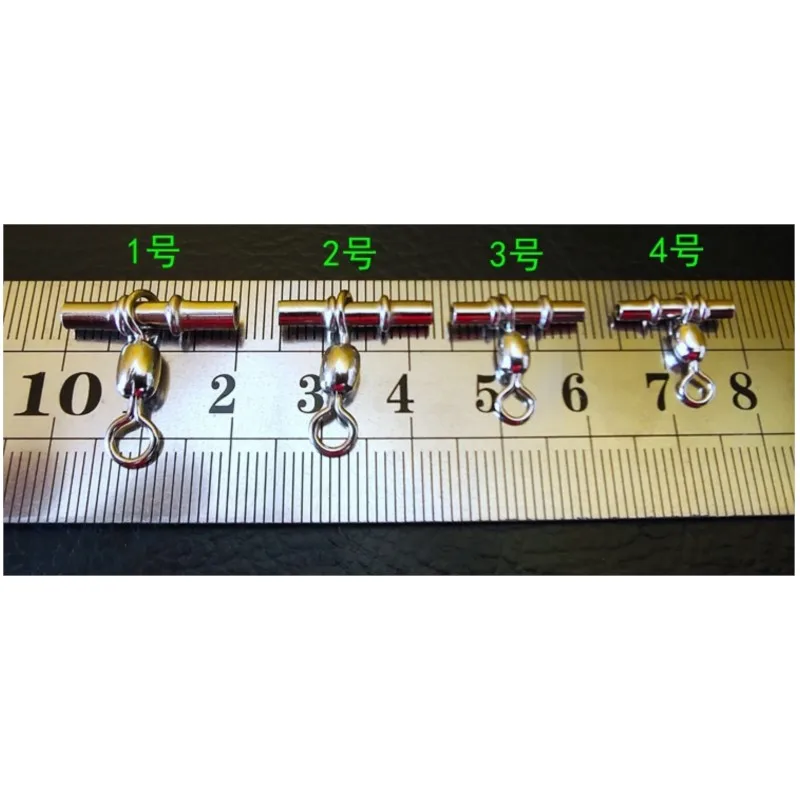 Émerillons à pression en acier inoxydable pour pêche à la carpe, connecteur solide, roulement à billes, accessoires de pêche, 100 pièces par lot