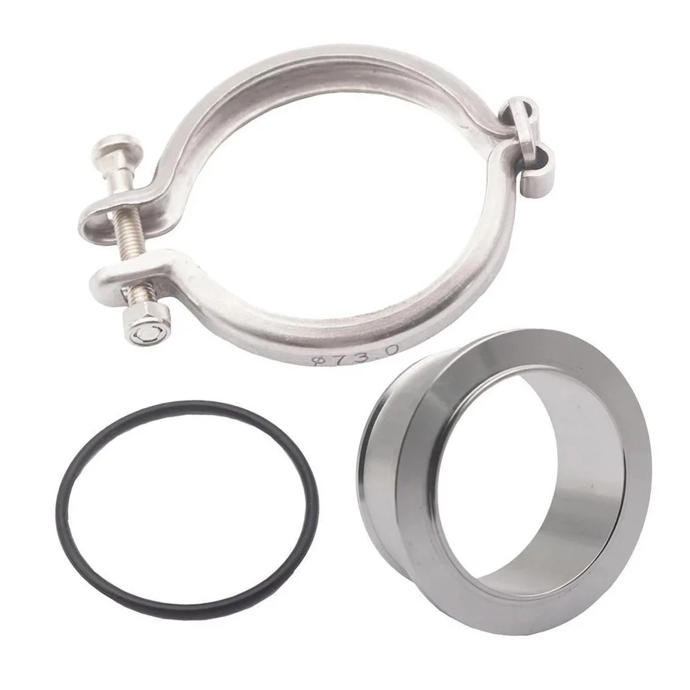 Car Turbo Compressor V-band Flange Clamp For Holset HX35 HX35W HX40W For Dodge For Cummins 5.9 Aluminum Silver Car Truck Parts