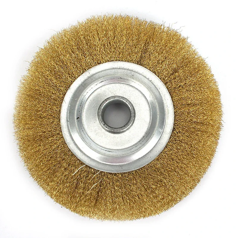5 Inch Pure Copper Wire Wheel Brass Brush For Metal Rust Removal Polishing Wheel Deburring Cutting Disc For Drill Rotary Tool NE