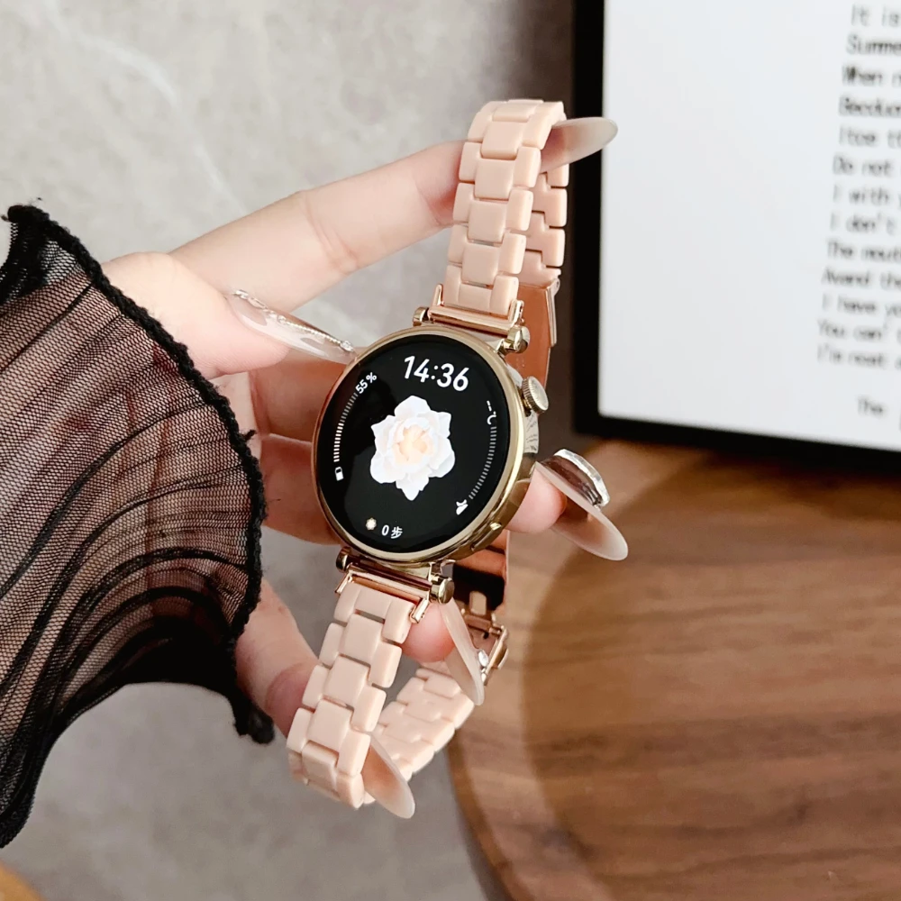 18 20mm 22mm Resin Strap For Huawei GT 4 41mm 46mm Women Watchband For Samsung Galaxy Watch 6 5 4 44mm 40mm 43mm Luxury Bracelet