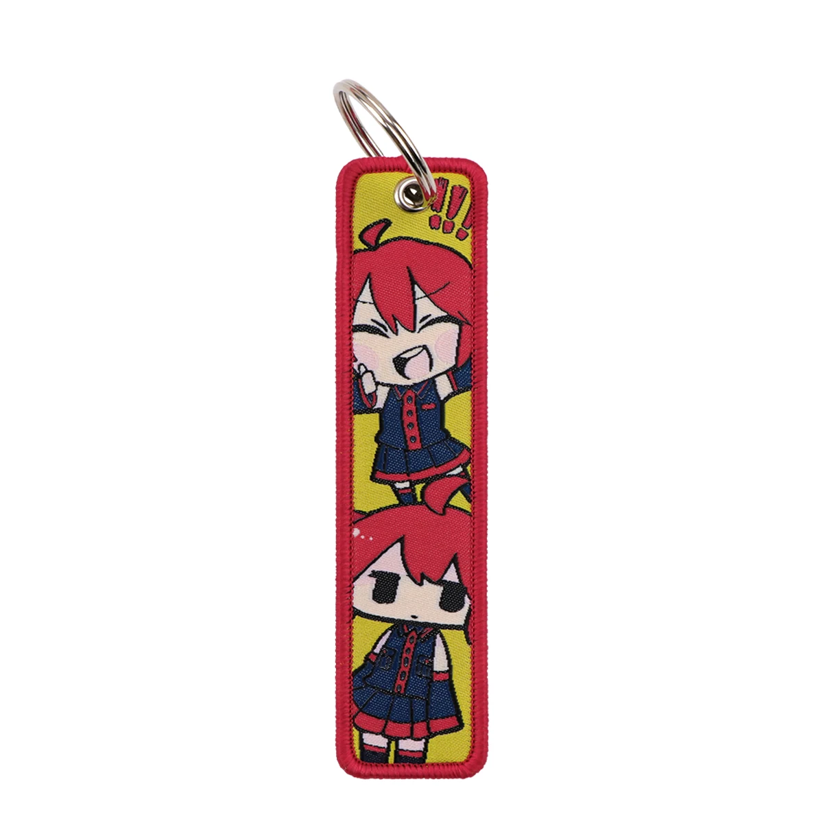 Cute Anime Girls Keychain for Cars Backpack Key Holders Red-Haired Embroidery Keyrings Key Tag Jet Tag Accessories Gifts 1pcs - view 2