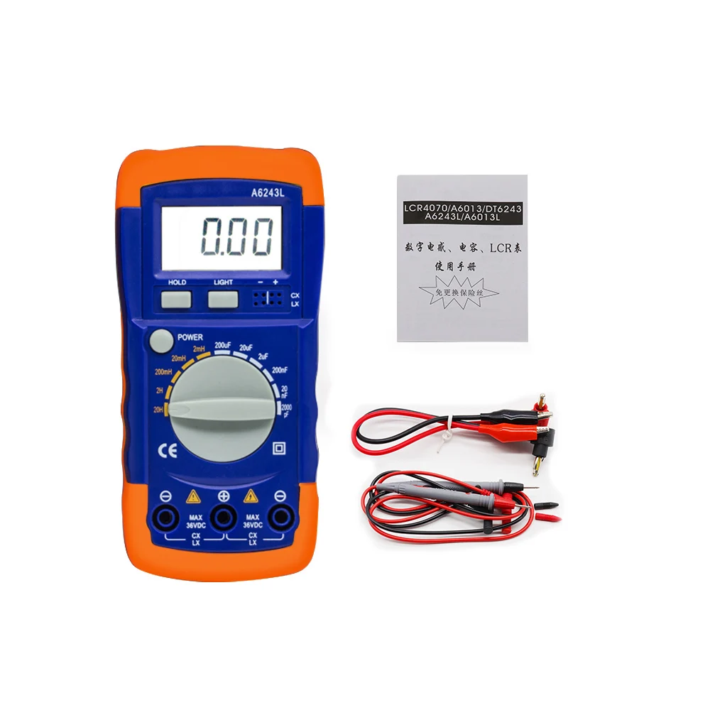 

High-Precision A6243L 3 1/2 Capacitor Inductor LC Meter 2nF-200uF & 2mH-20H Compatible Tester Digital Multimeter