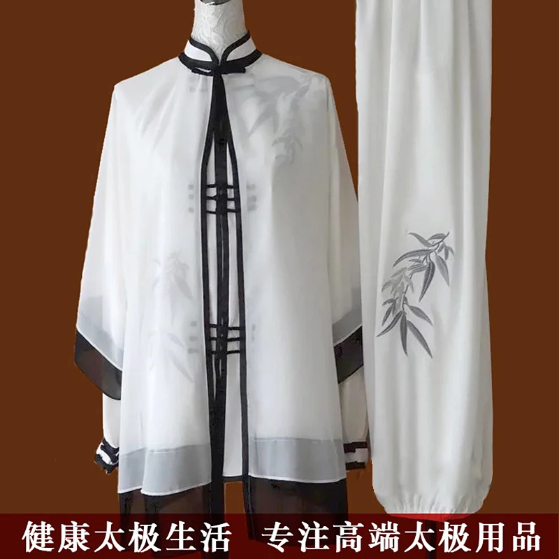 Premium Tai Chi Suit Embroidered Crane Martial Arts Wear Men Women Professional Team Performance Competition Outfit Design