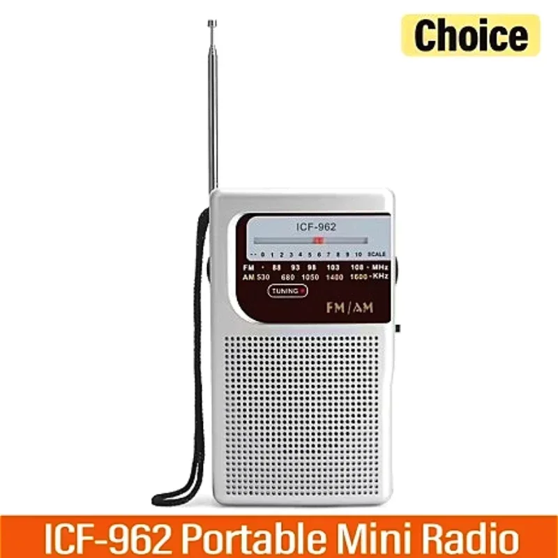 ICF-962 أجهزة الراديو الجيب المحمولة AM FM 3.5 مللي متر AUX جهاز مشي صغير 2 × AA بطارية راديو ستيريو خارجي للمشي والتنزه والتخييم