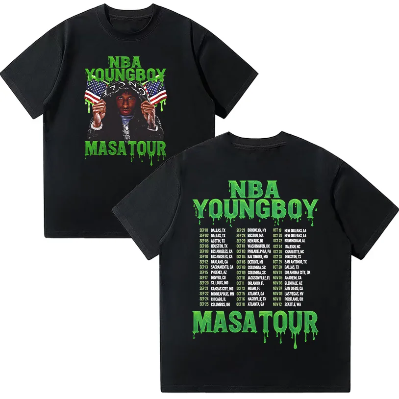 

YoungBoy Never Broke Again MASA Tour Tee Rapper Hip Hop 2025 Merch T-shirts Vintage Cotton Short Sleeve T Shirts Unisex Clothing