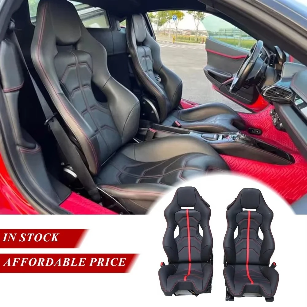 Car Interior Trims Carbon Fiber Leather Luxury Adjustable Bucket Seat for  458 Speciale 488 Sport Racing Seat