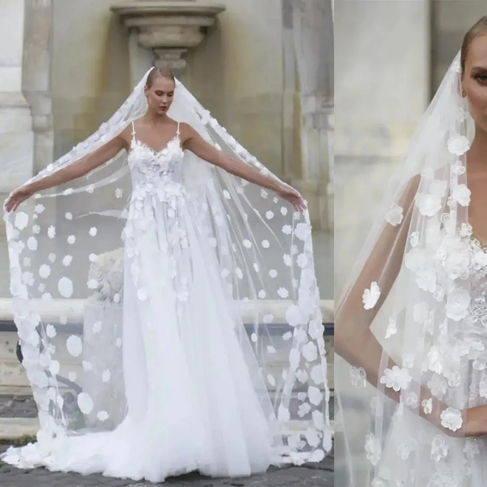 3D Blumen Hochzeitsschleier Brautschleier 1T Eleganter Brautschleier mit Kamm individuell gestaltet