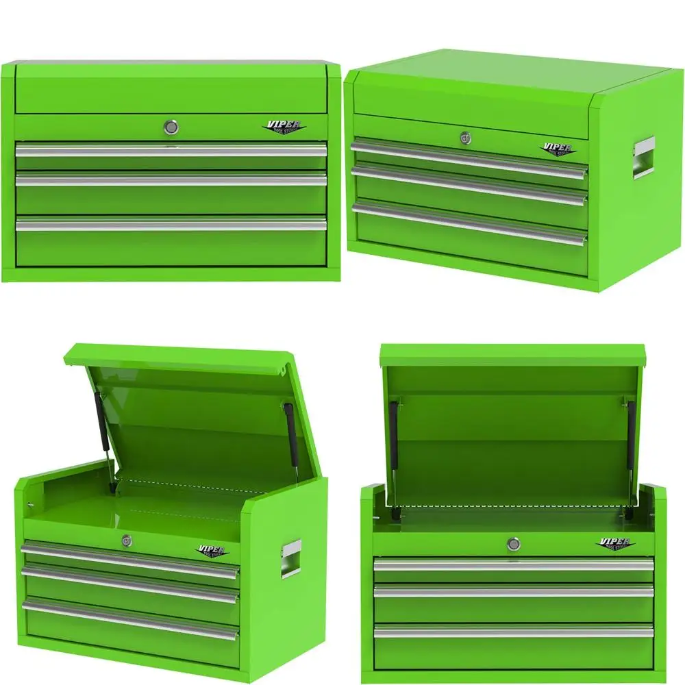 

Лаймово-зеленый 26 стальной сундук 18 г с 3 ящиками и верхней крышкой