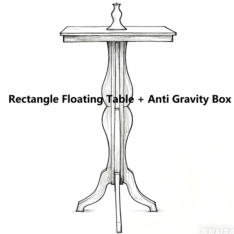 

Прямоугольный плавающий стол + антигравитационная коробка, цветочный горшок, подсвечник, фокусы, фокусник, сценический трюк, иллюзии, реквизит Fly Magia