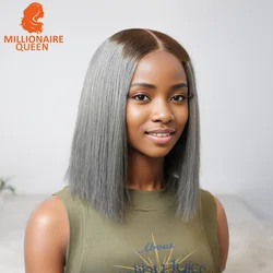 Vietname Super Double Drawn Bone Straight 2x6 Bob Wig with 100% Human Hair Nature Black 250% Density For Black Women