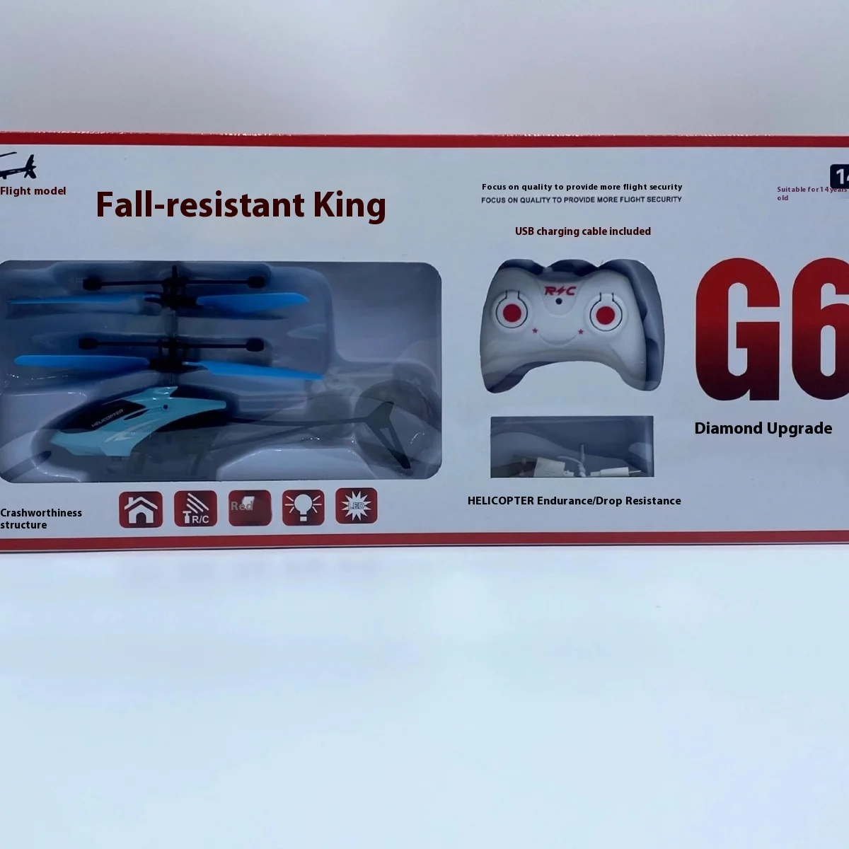 New Style  Resistant King G6 Big Gift Box Induction Remote Control Small Helicopter Gift Toy Flexible Control Christmas Gift