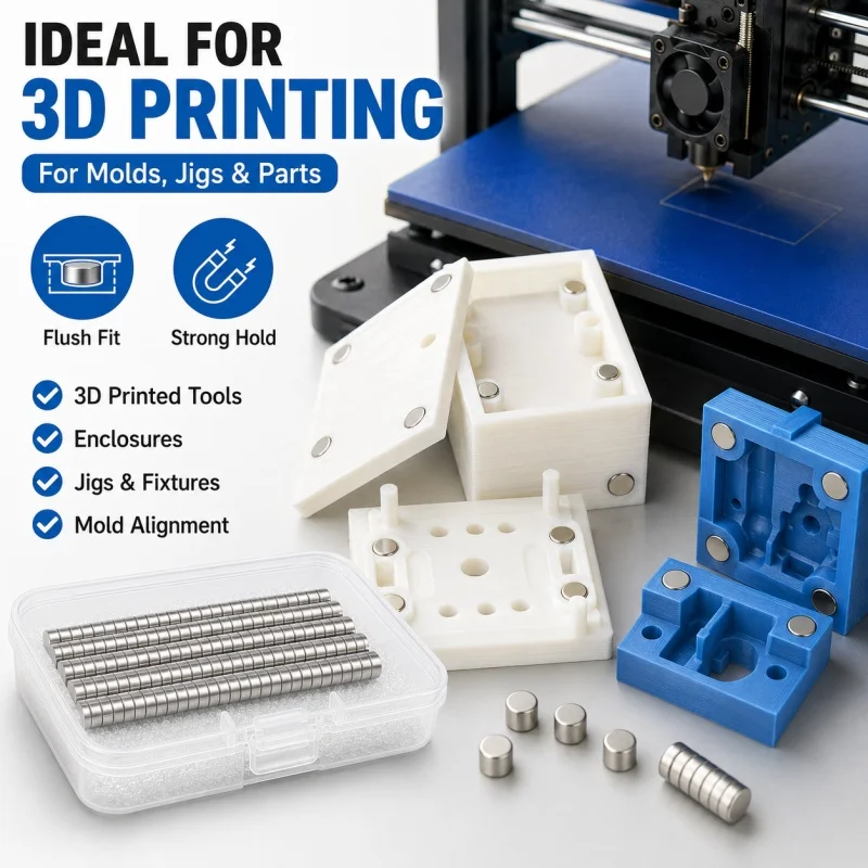 100 Stück/Box, starke Magnete für 3D-Druck, Mini-Neodym-Magnete, 3D-Druck-Magnete für DIY-Modelle, DIY-Kühlschrankmagnete – Detail 2
