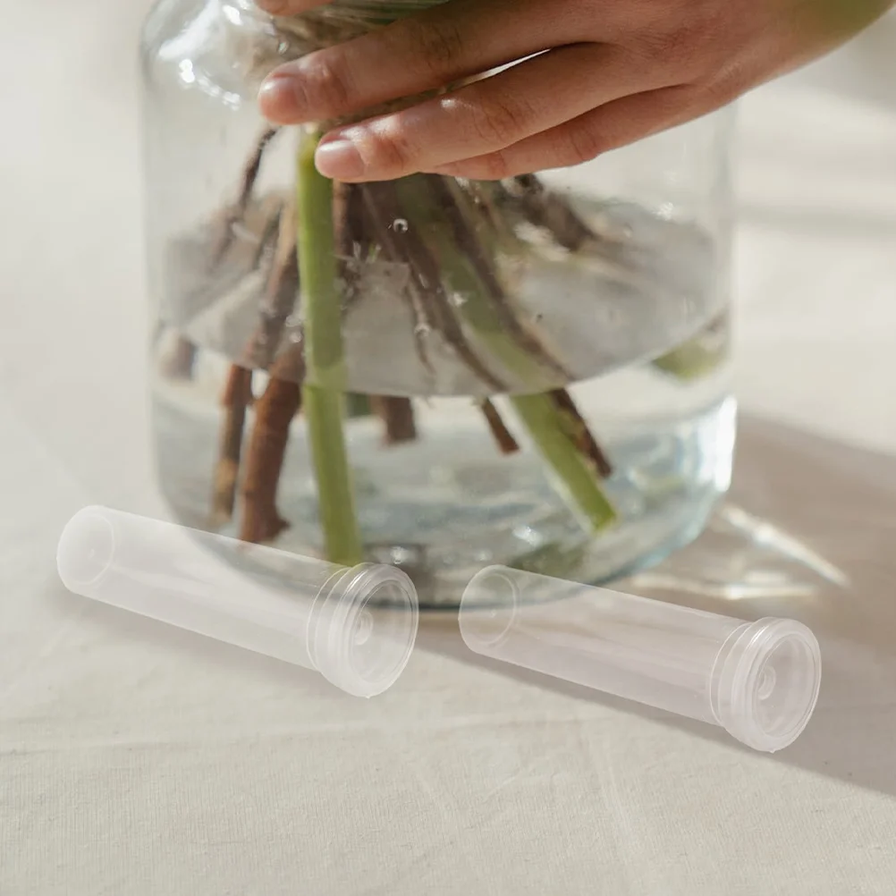 

10 pcs Large Floral Tubes Plastic Flower Water Tubes With Caps For Single Stem Fresh Arrangements Reusable Bloom Preservation
