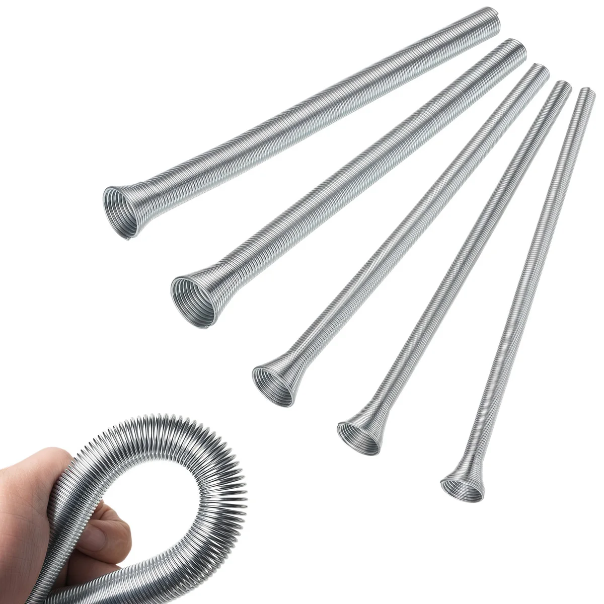 Spring Tubing Benders Kit 1/4, 5/16, 3/8, 1/2 and 5/8 Inch 5 in 1 Tube Bender Set for Copper,Brass,Aluminum and Thin Steel Tube