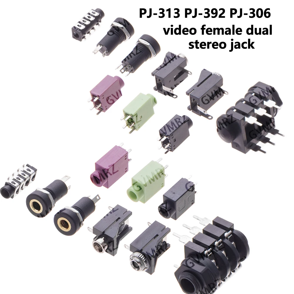 Headphone jack PJ-316 3.5MM PJ Audio video female dual channel stereo jack Jack Socket Stereo Solder Panel Mount PJ-313 PJ-392