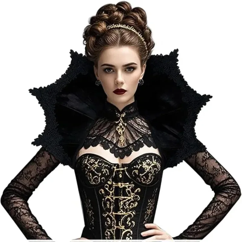 Gothic Vampire Cosplay Medieval Black Red Victorian Collar  display picture 1